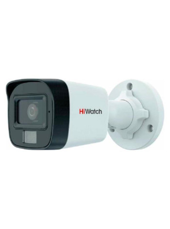Уличная цилиндрическая HD-TVI камера HiWatch DS-T500A(B) (3.6mm) (5мп 16:9) с гибридной подсветкой exir/led до 30/20м и встроенным микрофоном (aoc) АВ5088465