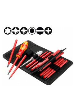 Набор отвёрток-насадок диэлектрических с рукояткой-держателем Wera, VDE, 16 предметов, WE-003474