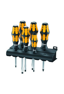 Набор силовых отвёрток Wera, подставка, 6 предметов, WE-018282