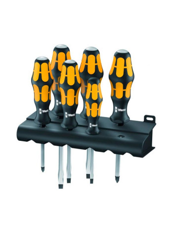 Набор силовых отвёрток Wera, подставка, 6 предметов, WE-018282