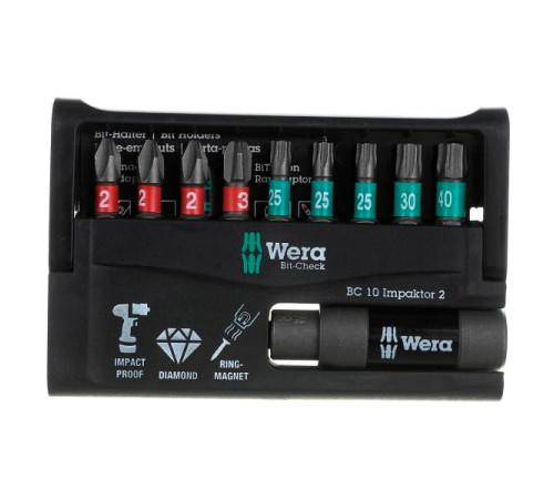 Набор насадок и держателей Wera Импактор 8751/67 -9/IMP DC 25 мм BITS WE-057682