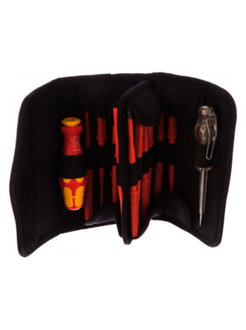 Набор отвёрток-насадок диэлектрических с рукояткой-держателем Wera 1000 V, 14 предметов, WE-003484