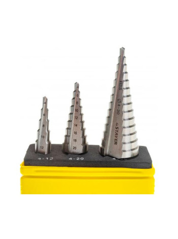 Набор ступенчатых сверл по металлу 3 шт. Stayer 29660-4-30-H3