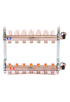 Коллекторная группа 1х3/4, 7 выходов, с регулировочными и термостатическими вентилями, нерж. сталь Uni-Fitt 451I4307