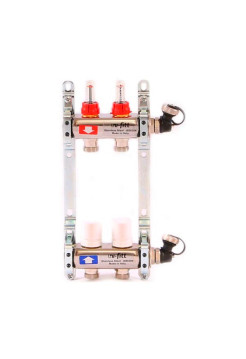 Коллекторная группа 1х3/4, 2 выхода, с расходомерами и термостатическими вентилями, нерж. сталь Uni-Fitt 450I4302