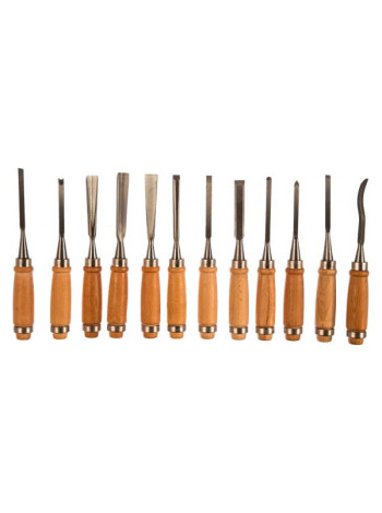 Набор фигурных стамесок Stayer PROFI с деревянной ручкой, 12шт 1835-H12_z01