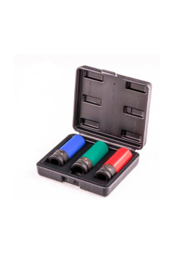 Набор удлиненных торцевых головок ударных 6-гранных для колесных дисков STELS 13953