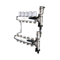 Коллекторная группа VALTEC в сборе, 1х6 вых. Евроконус 3/4 VTc.588.EMNX.0606