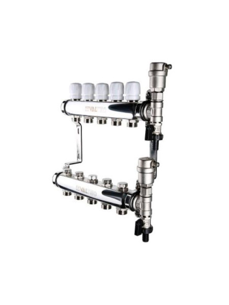 Коллекторная группа VALTEC в сборе, 1х6 вых. Евроконус 3/4 VTc.588.EMNX.0606