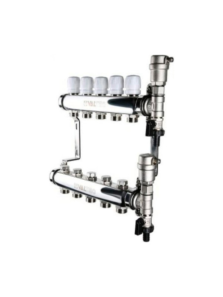 Коллекторная группа из нержавеющей стали VALTEC в сборе, 1х4 вых. Евроконус 3/4 VTc.588.EMNX.0604