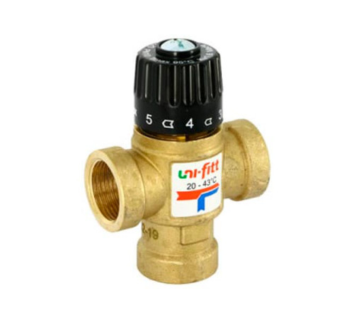 Термосмесительный клапан Uni-Fitt Н 3/4" 20-43 С, Kvs 1,6, боковое смешение 351G0130