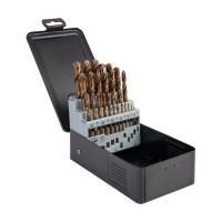 Набор сверл по металлу в металлическом кейсе (25 шт; 1-13 мм; шаг 0.5 мм; HSS-Co) WIEDERKRAFT WDK-DC25