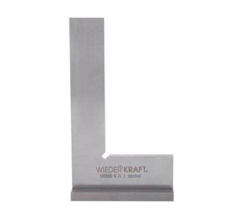 Поверочный угольник WIEDERKRAFT 90 градусов, 160x100x25x5 мм, класс 1 WDK-MR160100