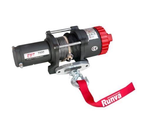 Электрическая лебёдка RUNVA 12V 3500A lbs 1588 кг синтетический трос EWT3500ASR