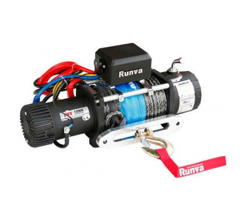 Электрическая лебёдка RUNVA 24V 12000 lbs 5443 кг синтетический трос EWX12000SR24V