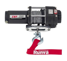 Электрическая лебёдка RUNVA 12V 3500A lbs 1588 кг синтетический трос EWP3500ASR