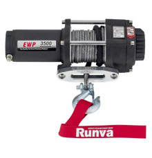 Электрическая лебёдка RUNVA 12V 3500A lbs 1588 кг синтетический трос EWP3500ASR