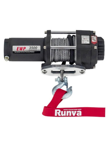 Электрическая лебёдка RUNVA 12V 3500A lbs 1588 кг синтетический трос EWP3500ASR