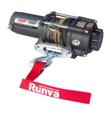 Электрическая лебёдка RUNVA 12V 2500A lbs 1140 кг синтетический трос EWP2500ASR