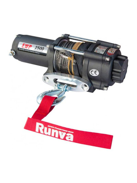 Электрическая лебёдка RUNVA 12V 2500A lbs 1140 кг синтетический трос EWP2500ASR