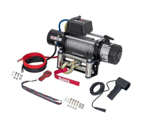 Электрическая лебёдка RUNVA 12V 9500 lbs 4350 кг стальной трос EWV9500S