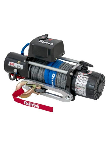 Автомобильная электрическая лебёдка RUNVA 12V 9500 lbs 4350 кг синтетический трос EWV9500SSR