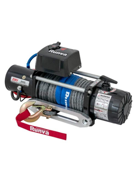 Автомобильная электрическая лебёдка RUNVA 12V 9500 lbs 4350 кг синтетический трос EWV9500SSR