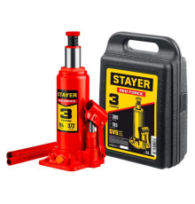 Бутылочный гидравлический домкрат Stayer Red Force 3т, 194-372 мм в кейсе 43160-3-K_z01