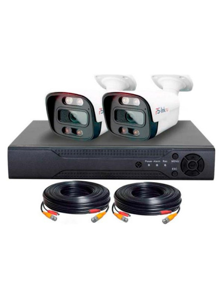 Комплект видеонаблюдения PS-link ahd 2мп kit-c202hdc 2 уличные камеры fullcolor 4105