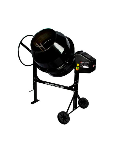 Бетоносмеситель QUATTRO ELEMENTI Gravity 200 (1000 Вт, 200 л, 23 об/мин., замес 119 л, полиамидный венец) 916-035