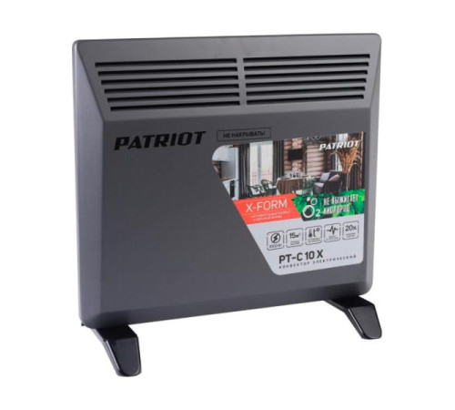 Электрический конвектор Patriot PT-C 10 X, 1000 Вт, Х-образный монолитный нагревательный элемент 633307302