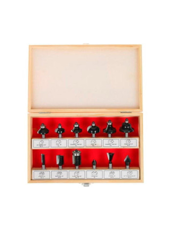 Набор фрез 1201 (12 шт; хвостовик 8 мм) по дереву Калибр 00000024854