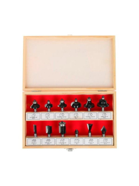 Набор фрез 1201 (12 шт; хвостовик 8 мм) по дереву Калибр 00000024854