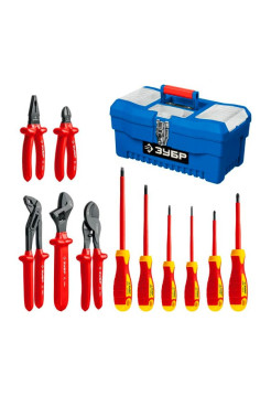 Набор диэлектрического губцевого инструмента Зубр Профессионал 12 предметов 2214-H12_z01