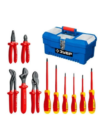 Набор диэлектрического губцевого инструмента Зубр Профессионал 12 предметов 2214-H12_z01