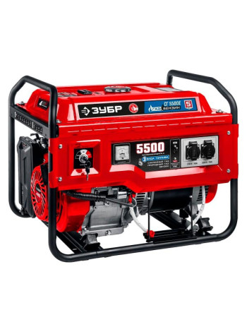 Гибридный генератор бензин/газ с электростартером Зубр 5500 Вт, СГ-5500Е