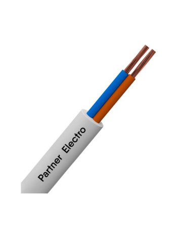 Провод Партнер-электро ПВСнгА-LS 2x2,5, ГОСТ, белый, 50м P021G-02N06MC-B050WT