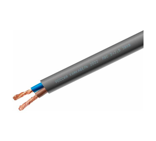 Провод ПВС Камкабель 2x2,5 ЧЕРН 100м 231Я420I0000Ъ60100М