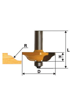 Фреза фигирейная горизонтальная (63.5х16 мм; хвостовик 12 мм) по дереву Энкор 10580