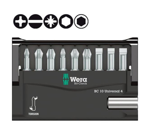 Набор бит Wera 10 предметов 8100-9-899/TZ BIT CHECK WE-056159