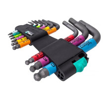 Набор Г-образных метрических ключей Wera 950/9 Hex-Plus Multicolour 2 BlackLaser WE-133164