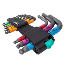 Набор Г-образных метрических ключей Wera 950/9 Hex-Plus Multicolour 2 BlackLaser WE-133164