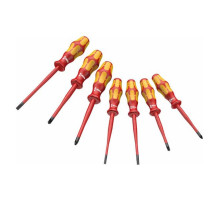Набор VDE отверток Wera 160 iSS/7 Kraftform Plus Серия 100 с зауженным стержнем, 7 пр. WE-135961