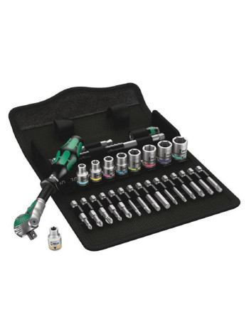 Набор инструмента Wera 8100 SA 9 Zyklop Speed трещотка 1/4, биты, головки, дюймовый, 28 пр. WE-004019