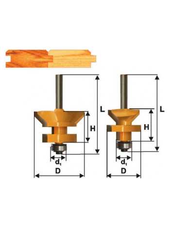 Набор фрез для изготовления вагонки (2 шт; хвостовик 8 мм) Энкор 46520