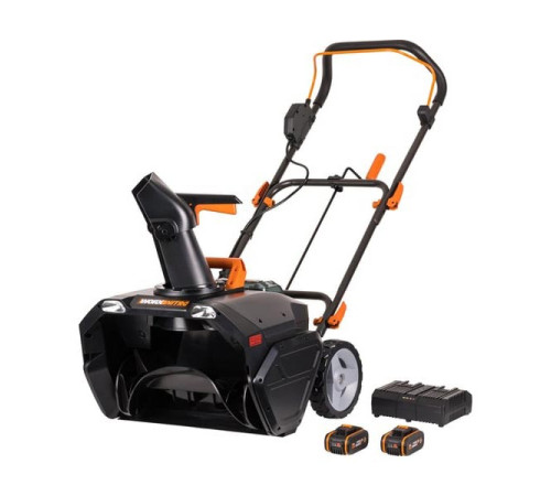 Аккумуляторный бесщеточный снегоуборщик WORX 2х4.0 А*ч, двойное ЗУ WG471E