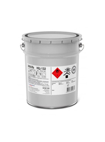 Быстросохнущая нитраэмаль ЯРОСЛАВСКИЕ КРАСКИ НЦ-132К глянцевая черная, ведро 16 кг 4605.3