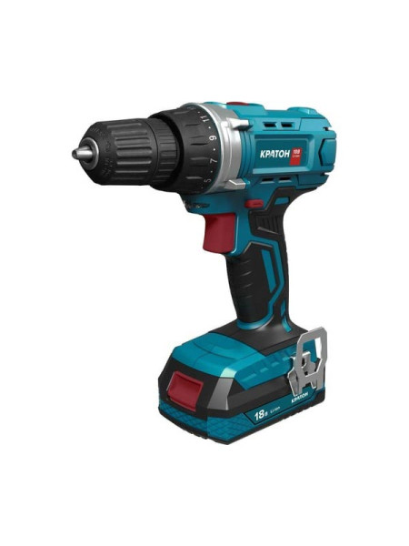 Аккумуляторная дрель-шуруповерт Кратон CD18-OFA SET АКБ 2.0А·ч, ЗУ, кейс 3 11 01 070