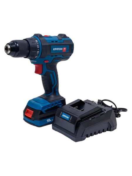 Аккумуляторная бесщеточная дрель-шуруповерт Кратон BCD18-OFA SET АКБ 2.0А·ч, ЗУ, кейс 3 11 01 072