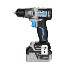 Аккумуляторная бесщеточная дрель-шуруповерт DEKO Loner 20V ONE +, 20В, 1x4.0 Ач 085-1004